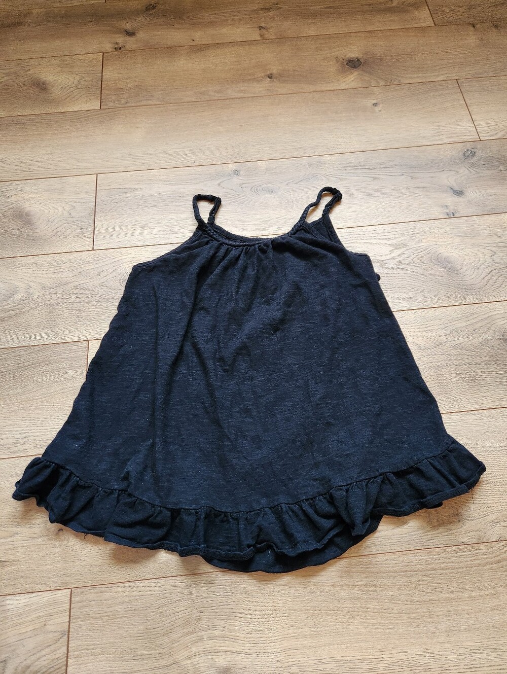 Size 14 Girls Black Ruffle sleeveless Top